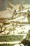 Pieter Bruegel detalj fran jagarna i snon,januari oil painting on canvas